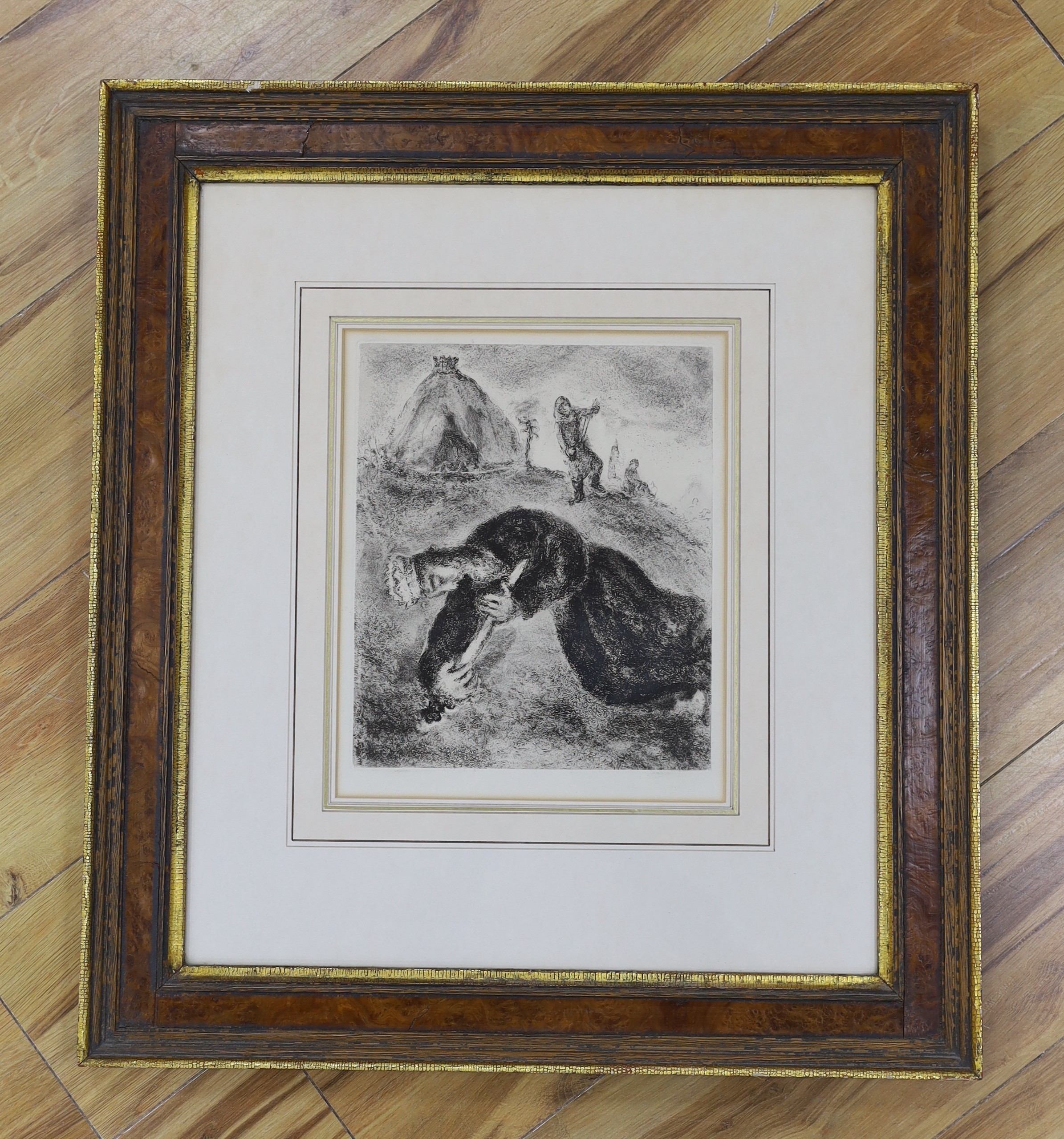 Marc Chagall (French/Russian 1887-1985), lithograph, 'Mort de Saul', c.1956, signed in the plate, 29 x 24cm. Provenance: Purchased by the present sellers parents from Charles Schwartz concession, at Harrods, in the 1960’